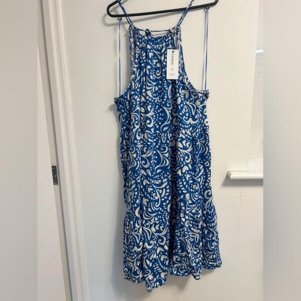 Torrid Blue and White Patterned Dress